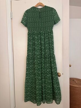 Zara Green Floral Maxi Dress
